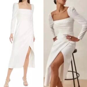 Reformation White Isaac Dress Organic Cotton 4 Wedding Bridal Party Formal